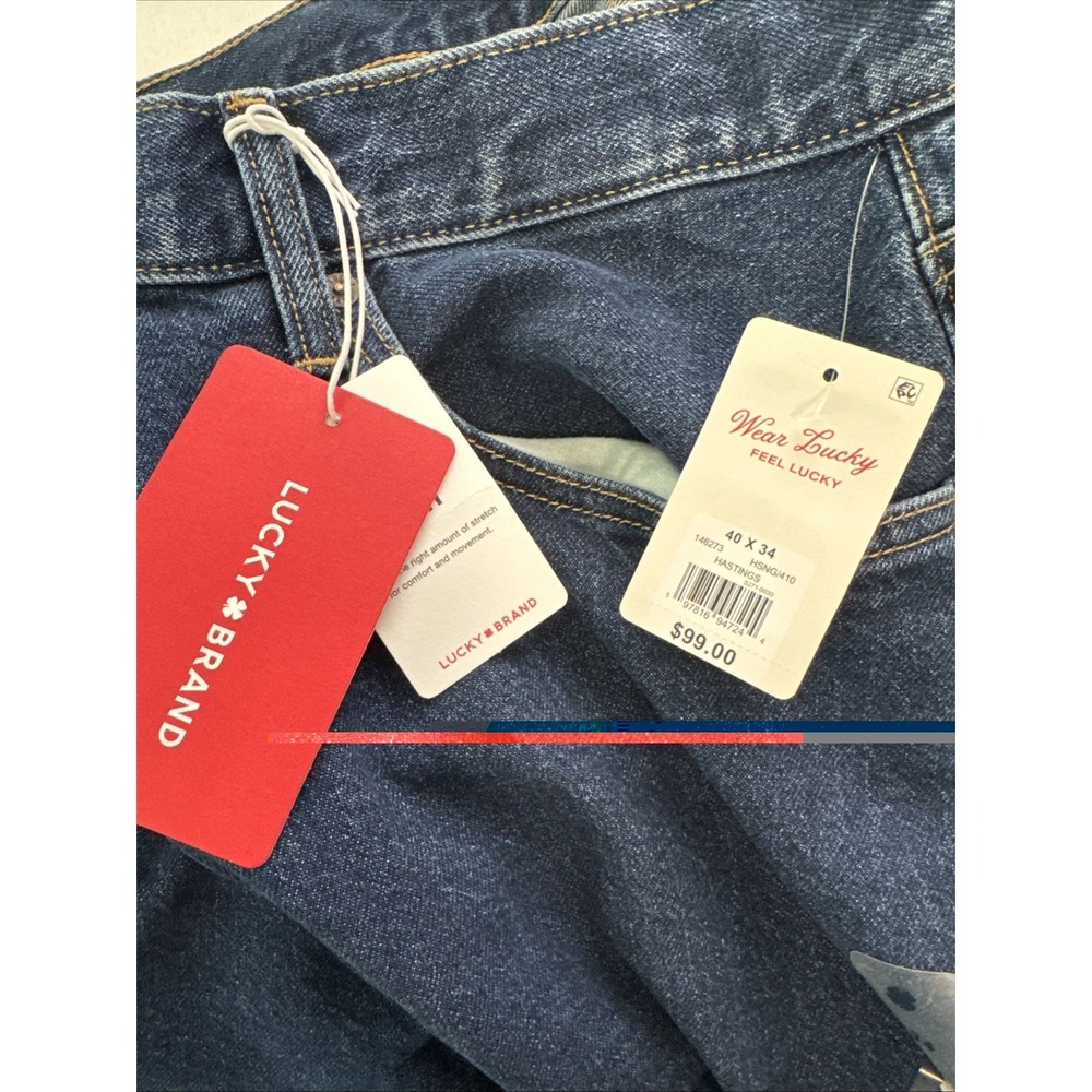 NWT Lucky Brand 287 Loose Fit Jeans Men W40 L34 Dark Wash Indigo Comfort Stretch - Picture 5 of 7